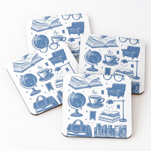 Item preview, The Reader's Essentials – Cozy Study Vibes in Blue designed and sold by CivilOrangeDesigns.