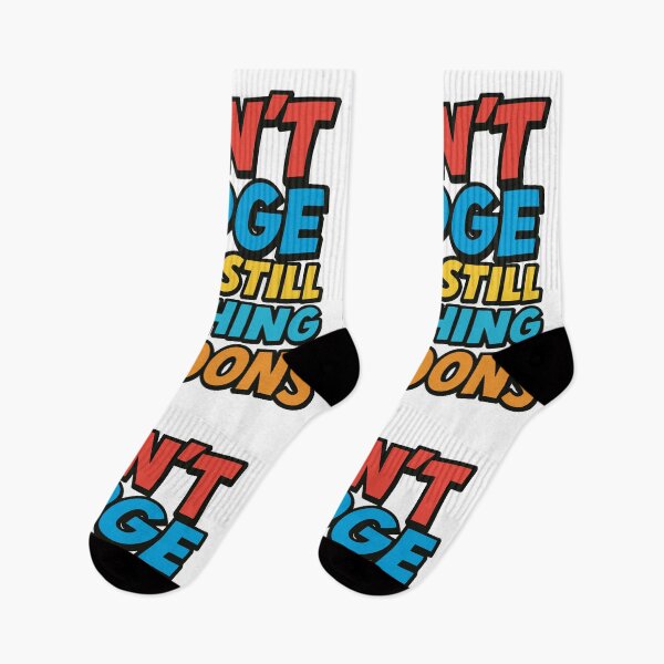 Item preview, Don’t Judge Me For Still Watching Cartoons – Funny Nostalgic Quote designed and sold by SnappyPNG.