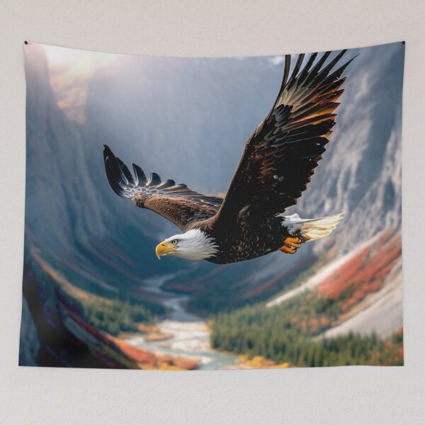 Item preview, Eagle Soaring Over Autumn Mountains designed and sold by Exodoi.