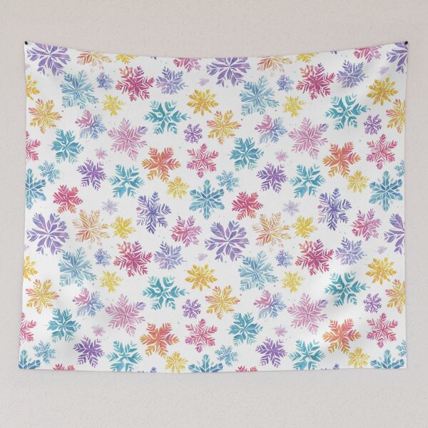 Item preview, Colorful Snow Flakes Pattern designed and sold by NicolasGlowArt.