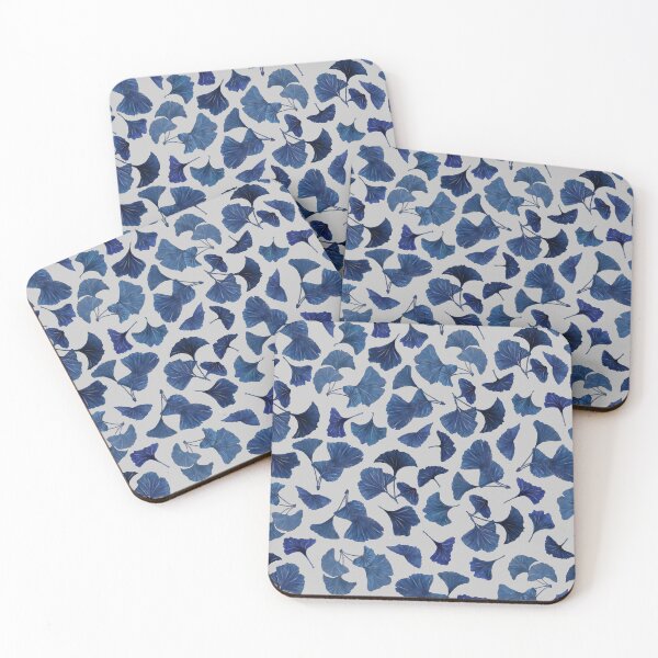 Item preview, Gingko - blue on grey designed and sold by Natasha Prose Illustrations.
