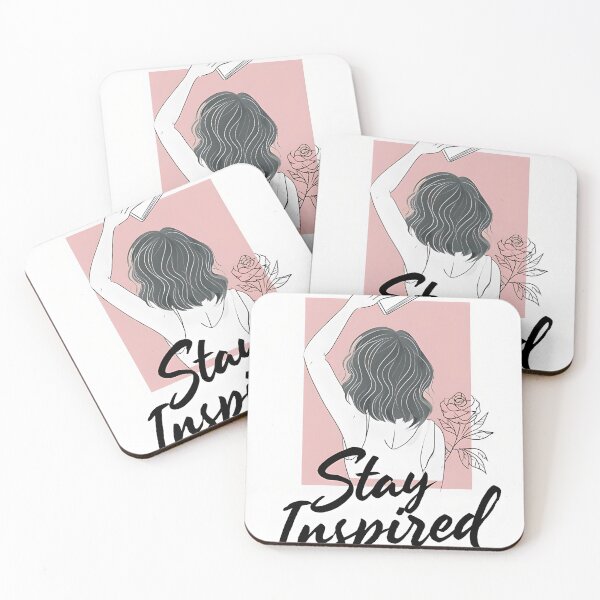 Item preview, Stay Inspired – Minimal Line Art Reading Girl designed and sold by CivilOrangeDesigns.