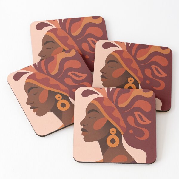 Item preview, Sunset Crown – Abstract Woman with Headwrap designed and sold by YumiStories Shop.