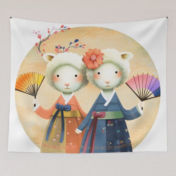 Item preview, Cute Sheep in Hanbok Art designed and sold by Anicue.