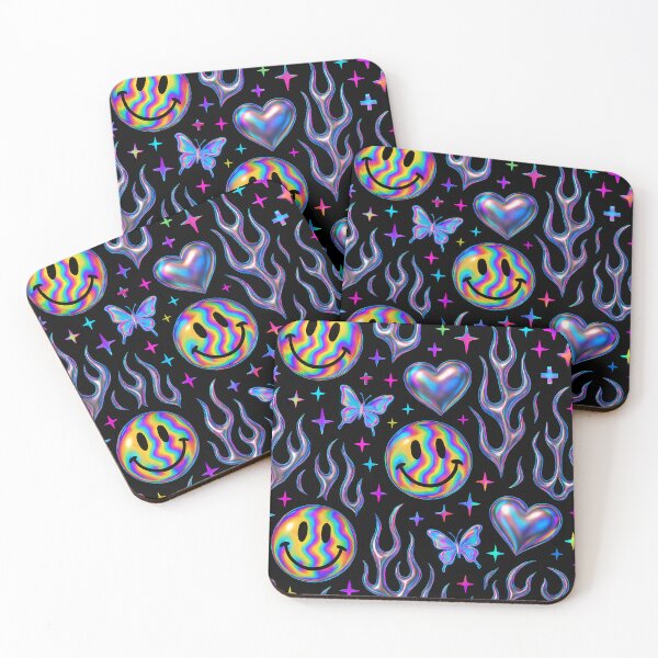 Item preview, Y2K Smiley Chaos Retro 90s Aesthetic Pattern designed and sold by Buzzink.