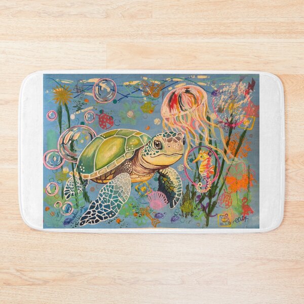 Item preview, Turtle in an ocean of plastic designed and sold by UnderstairsArt.