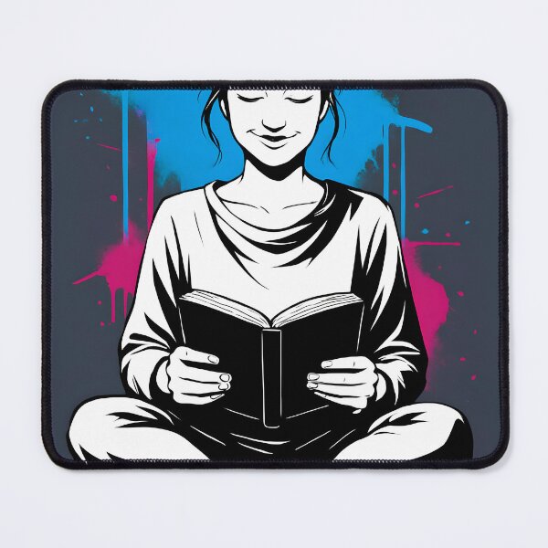 Aperçu de l'œuvre Bookish Graffiti Girl – Une lecture relaxante pour les fans de BookTok et Bookstagram créée et vendue par CivilOrangeDesigns.