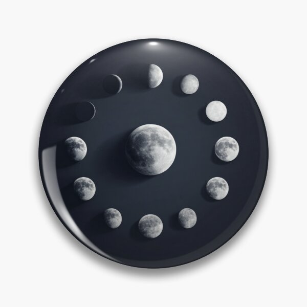 Item preview, Minimalist Lunar Phases Cycle Diagram - Black & White Scientific Moon Art designed and sold by casualnature.