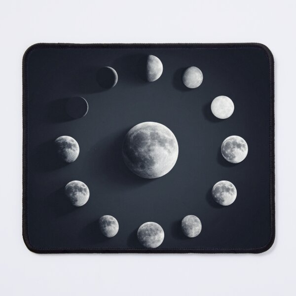 Item preview, Minimalist Lunar Phases Cycle Diagram - Black & White Scientific Moon Art designed and sold by casualnature.