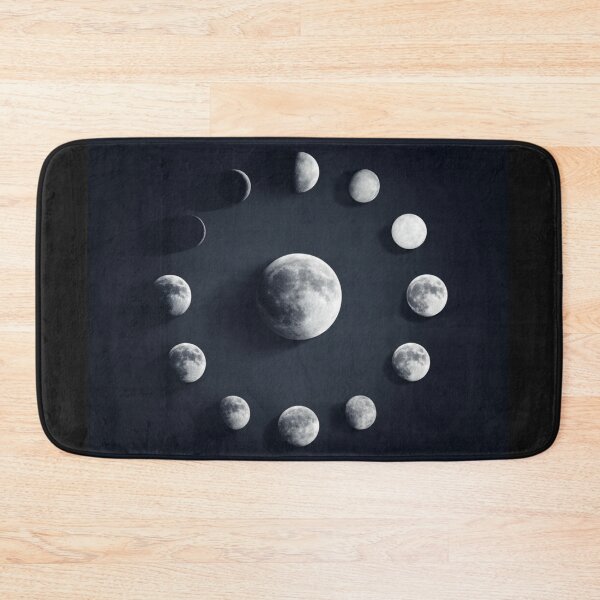 Item preview, Minimalist Lunar Phases Cycle Diagram - Black & White Scientific Moon Art designed and sold by casualnature.