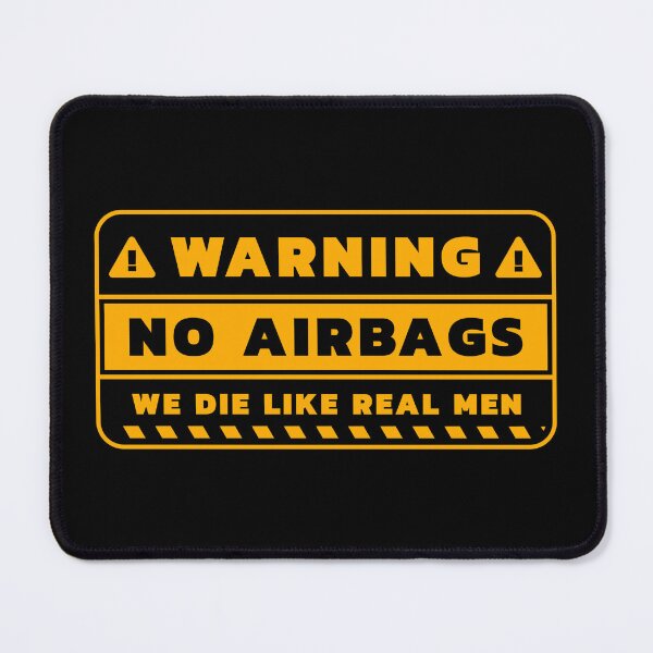 Item preview, No Airbags We Die Like Real Men // Funny Travel Gifts designed and sold by Scaryzz.
