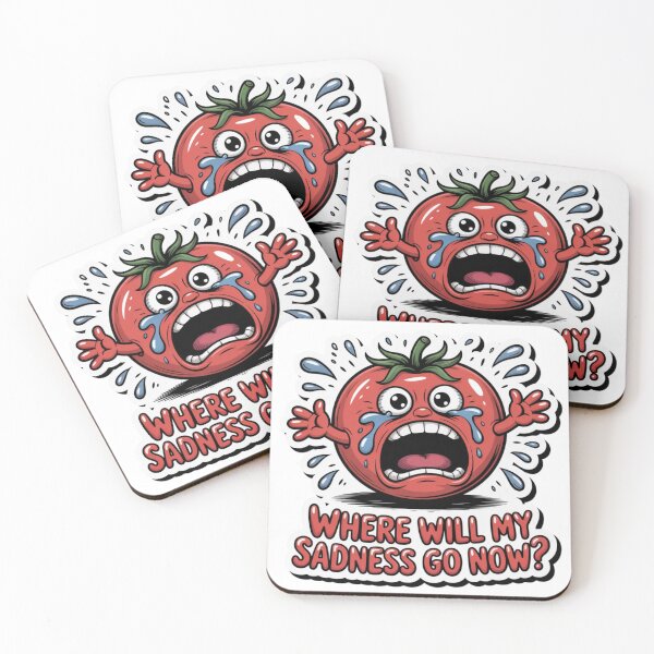 Item preview, Crying Tomato Existential Scream – Funny Cartoon Sticker designed and sold by Imaginarium of Chaos falcon88 .