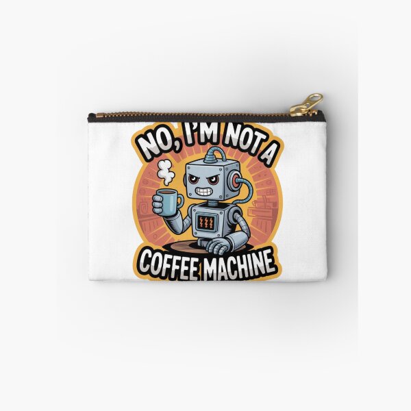 Item preview, Grumpy Robot – Not a Coffee Machine Cartoon Sticker designed and sold by Imaginarium of Chaos falcon88 .