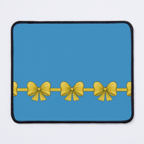 Item preview, Yellow bows on a ribbon on a blue background designed and sold by Cherevan.