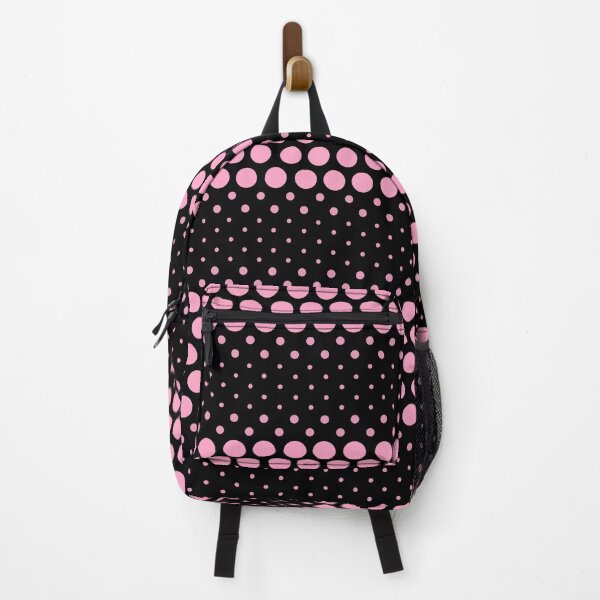Item preview, Girly Dotwave Pink Polka Dots on Black designed and sold by POLKAIWERX.