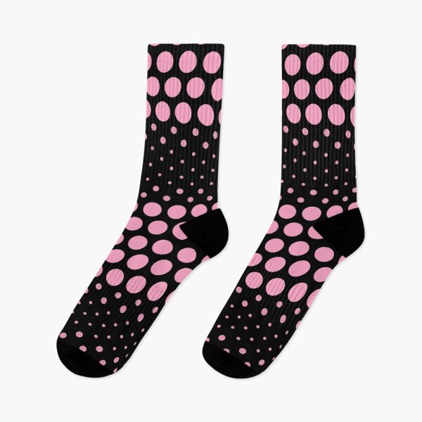 Item preview, Girly Dotwave Pink Polka Dots on Black designed and sold by POLKAIWERX.