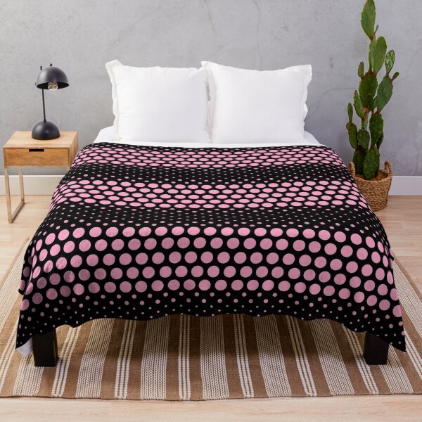 Item preview, Girly Dotwave Pink Polka Dots on Black designed and sold by POLKAIWERX.