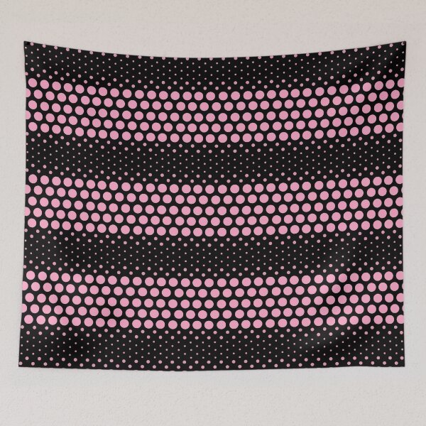 Item preview, Girly Dotwave Pink Polka Dots on Black designed and sold by POLKAIWERX.