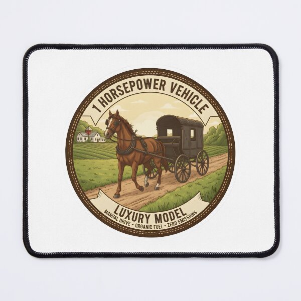 Item preview, 1 Horsepower Vehicle - Luxury Model - Funny Amish Horse & Buggy designed and sold by RedDelaney.