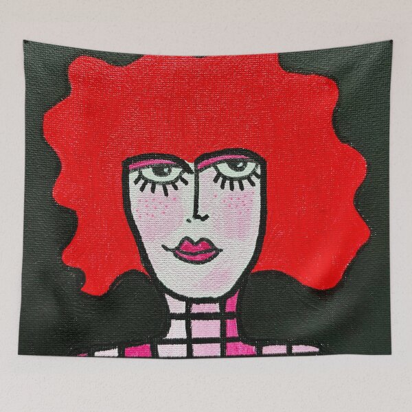 Item preview, Red Woman – Modern and Colorful Contemporary Pop Art: Carlie designed and sold by CathPainting.