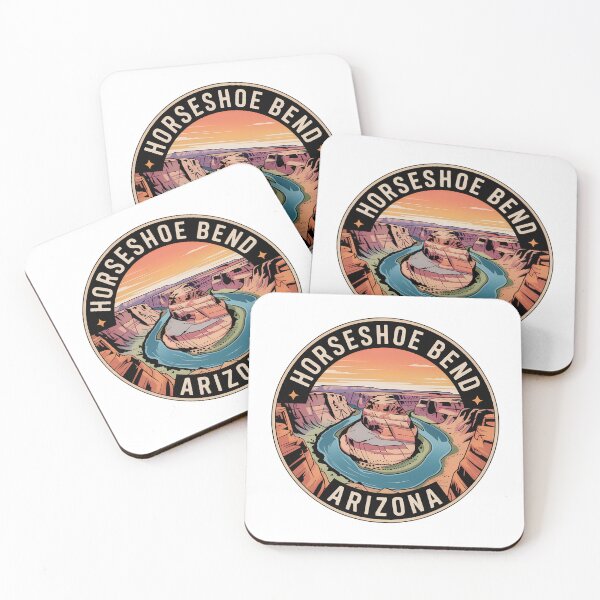 Item preview, Horseshoe Bend Arizona Canyon Shield Design | Vintage Travel Sticker designed and sold by VividOrganica.