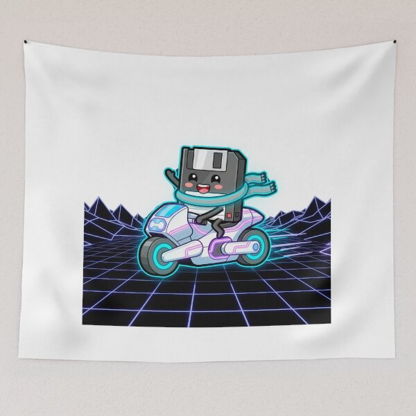 Item preview, Retro Floppy Disk Riding a Tron Bike designed and sold by ericvonberner.