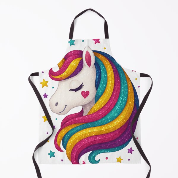 Item preview, Magical Glitter Rainbow Unicorn Head Art – Sparkle Fantasy Illustration designed and sold by DreamiCanvas.