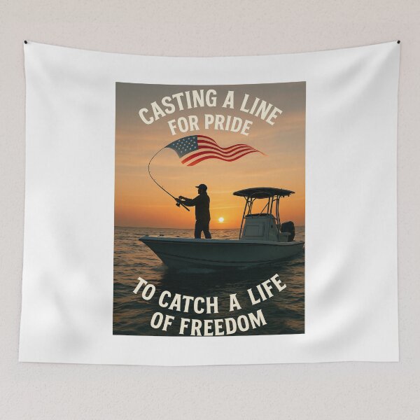 Item preview, Casting for Freedom | Patriotic Fishing T-Shirt by Line & Legacy designed and sold by lineandlegacy.