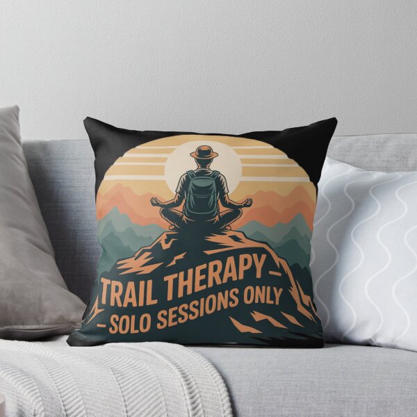 Item preview, Trail Therapy Solo Sessions Only Funny Hiking T-Shirt designed and sold by CrunchyGoats.