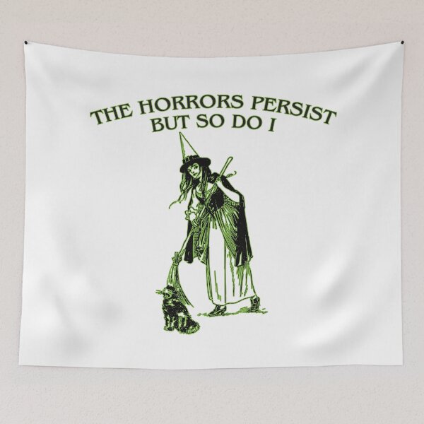 Item preview, The Horrors Persist Witch And Black Cat designed and sold by TheRainFamily.