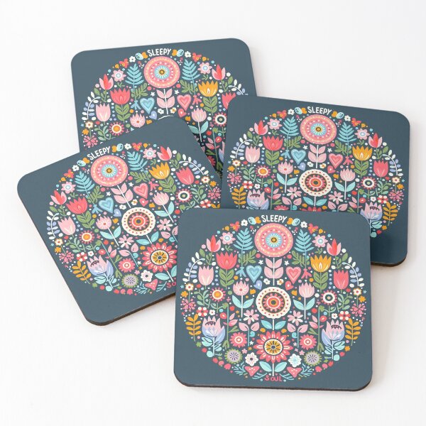 Item preview, Sleepy Soul Wild Flowers – Scandinavian Folk Art by heidiannemorris © designed and sold by FOLK ART FUSION by heidiannemorris.