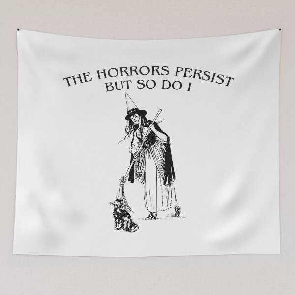 Item preview, The Horrors Persist Witch And Black Cat designed and sold by TheRainFamily.