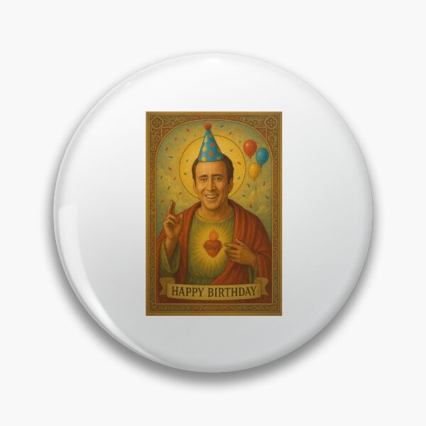 Item preview, Nicolas cage birthday saint celebrity  funny meme holy prank weird designed and sold by CheeseBlueprint.