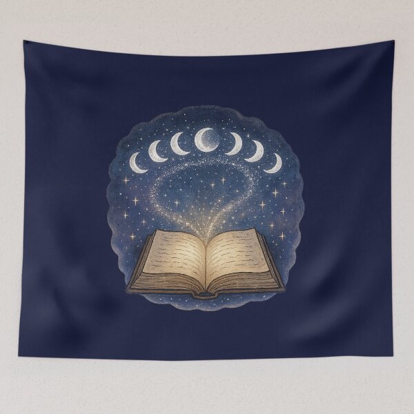 Item preview, Moon Ritual Spell Book | Witchy Lunar Phases Magical Sticker & Wall Art designed and sold by HerDreamCodes.