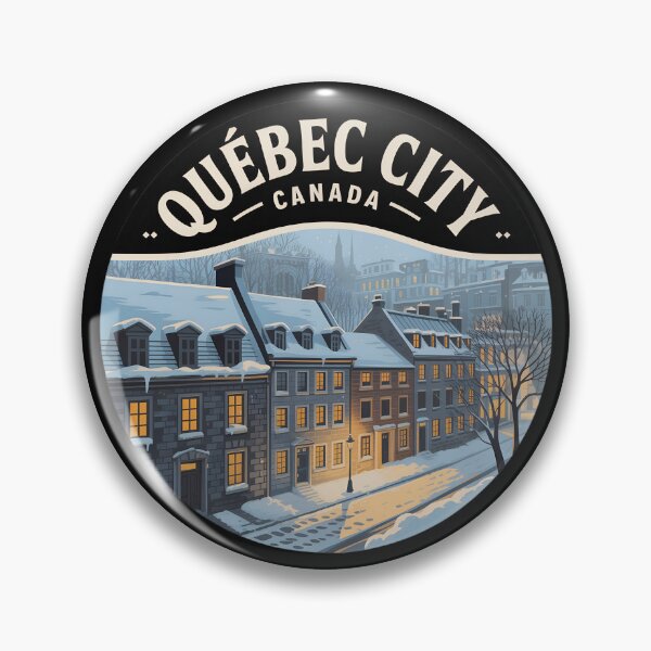 Item preview, Vintage Québec City Winter Travel Badge – Retro Canada Souvenir  designed and sold by VividOrganica.