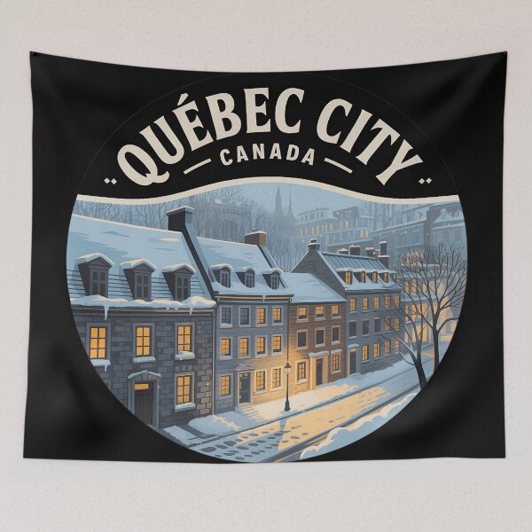 Item preview, Vintage Québec City Winter Travel Badge – Retro Canada Souvenir  designed and sold by VividOrganica.