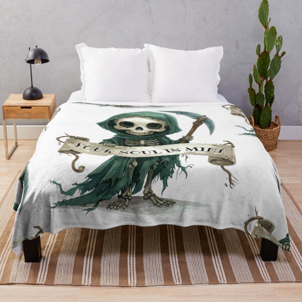 Item preview, Skeleton your soul is mine, green cape, Grim Reaper designed and sold by LiskoDesign.