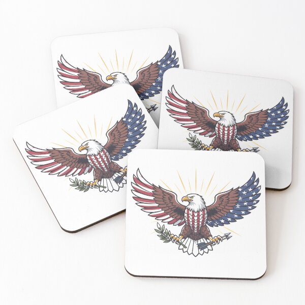 Item preview, The Patriotic Eagle – Birdwatcher’s American Flag Wings Vector Art designed and sold by NatureNookTees.