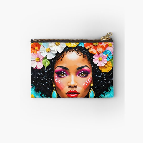 Item preview, Afro Bloom – Mosaic-Inspired Floral Portrait of a Black Woman designed and sold by EmeraldeaArt.