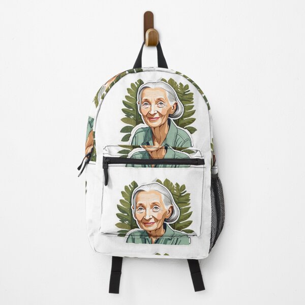 Item preview, Jane Goodall Wise Woman Sticker – Elder Portrait with Green Leaves | Perfect for Journals, Laptops & Water Bottles | Nature Lover Gift designed and sold by SassyArtist9006.
