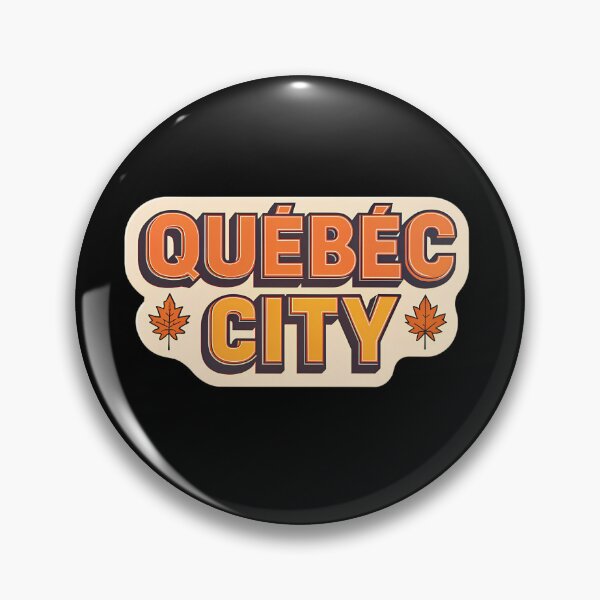 Item preview, Retro Québec City Text  – Vintage Canada Travel Badge designed and sold by VividOrganica.