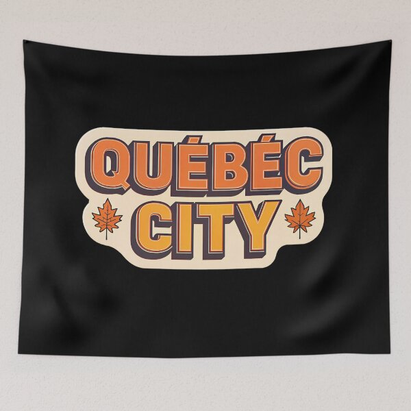 Item preview, Retro Québec City Text  – Vintage Canada Travel Badge designed and sold by VividOrganica.