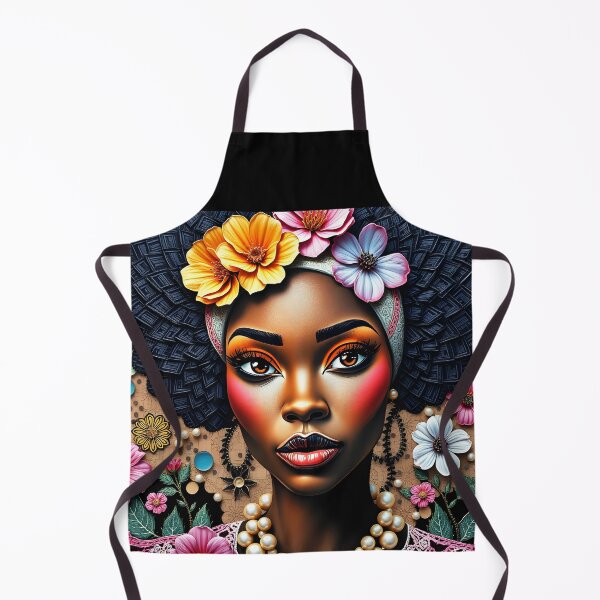 Item preview, Pearled Grace – Floral Afro Portrait with Mosaic Elegance designed and sold by EmeraldeaArt.
