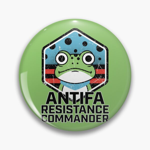 Item preview, Antifa Resistance Commander Frog Emblem - Portland Protest Icon designed and sold by 3MillsDesign.