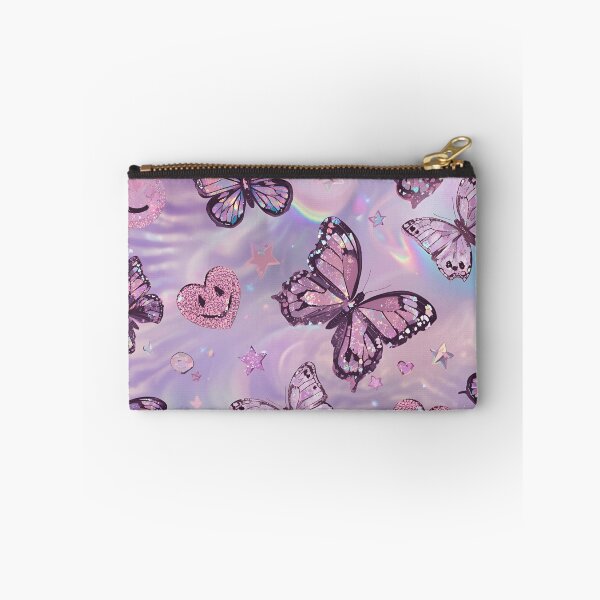 Item preview, Y2K Butterfly Sparkle Pattern — Holographic Pastel Aesthetic with Smiley Hearts & Stars designed and sold by NovaRune.