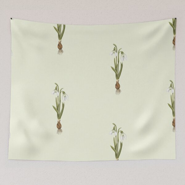Item preview, Snowdrop Flower Botanical Art - Winter Bloom Print designed and sold by Fiurdelin.