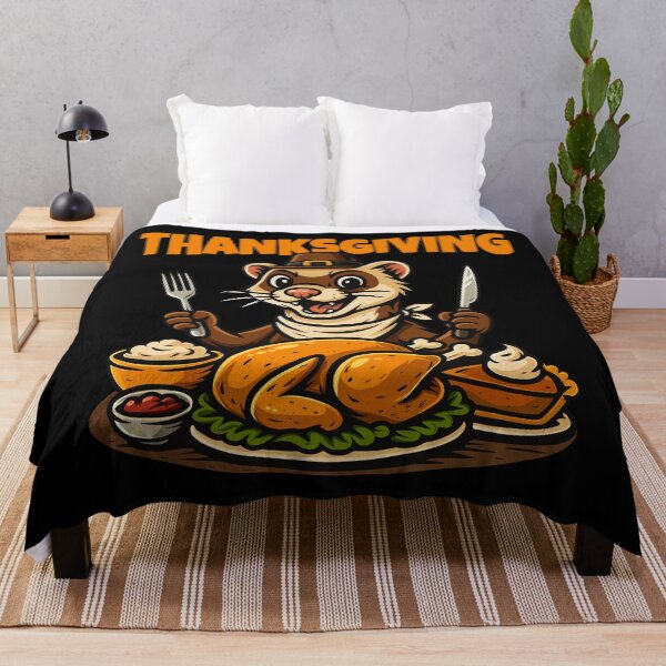 Item preview, Ferret Enjoying Thanksgiving Dinner designed and sold by Ghost on Toast.