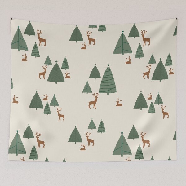 Item preview, Simple Nordic Christmas Trees & Reindeer | Pattern designed and sold by Menega  Sabidussi.