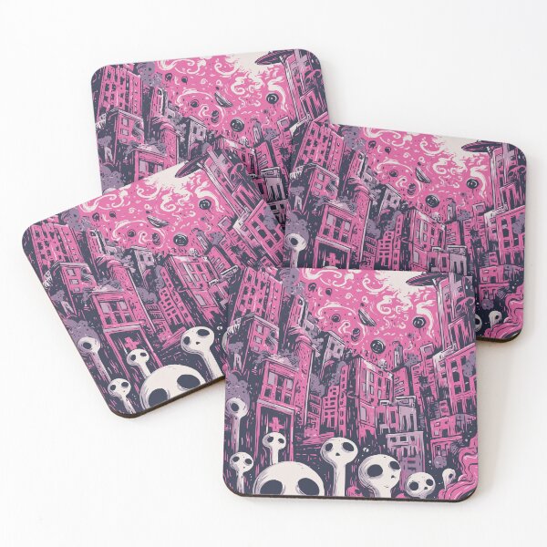 Item preview, Haunted Cityscape with Ghostly Figures designed and sold by weirdfishes123.