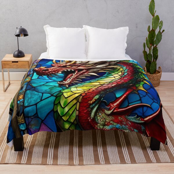 Artikelvorschau, Buntglas-Roter Drache 2 – Surreales Fantasy-Kunstkonzept entworfen und verkauft von Delerat7.